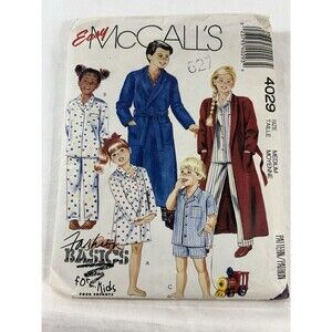 McCall's 4029 Kids Pajamas Robe Nightshirt Sewing Pattern Sz 2-14 Cut Complete